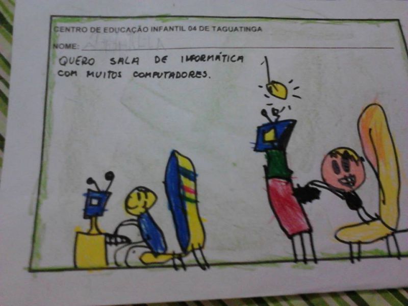Desenhos dos alunos do CEI de Taguatinga 1