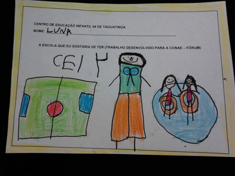 Desenhos dos alunos do CEI de Taguatinga 3